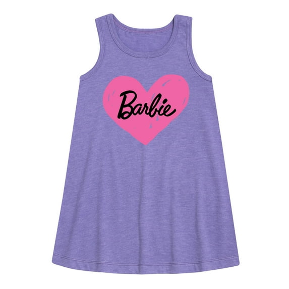 Barbie - Hand Painted Heart - Toddler and Youth Girls A-line Dress