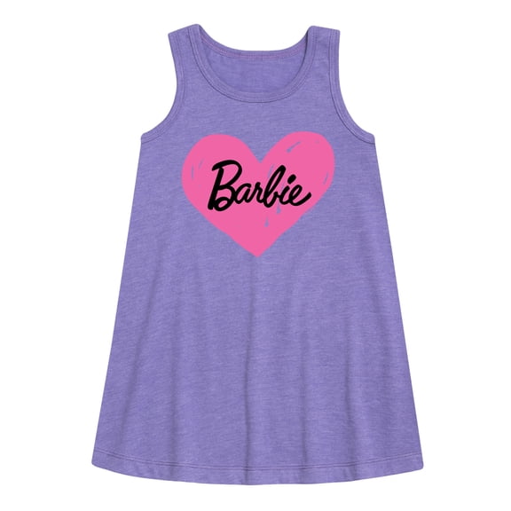 Barbie - Hand Painted Heart - Toddler and Youth Girls A-line Dress