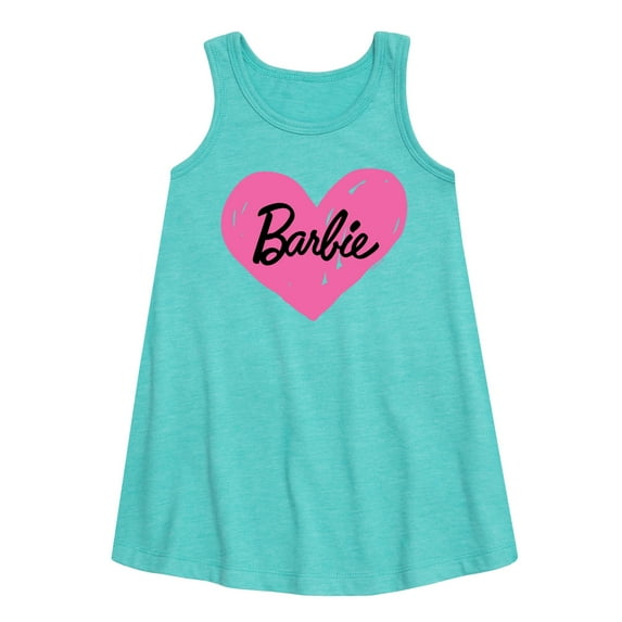 Barbie - Hand Painted Heart - Toddler and Youth Girls A-line Dress