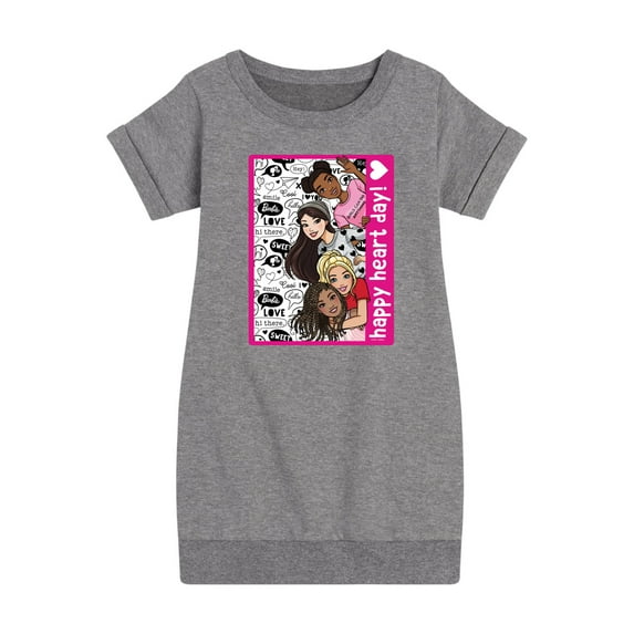 Barbie - Happy Heart Day - Toddler And Youth Girls Fleece Dress
