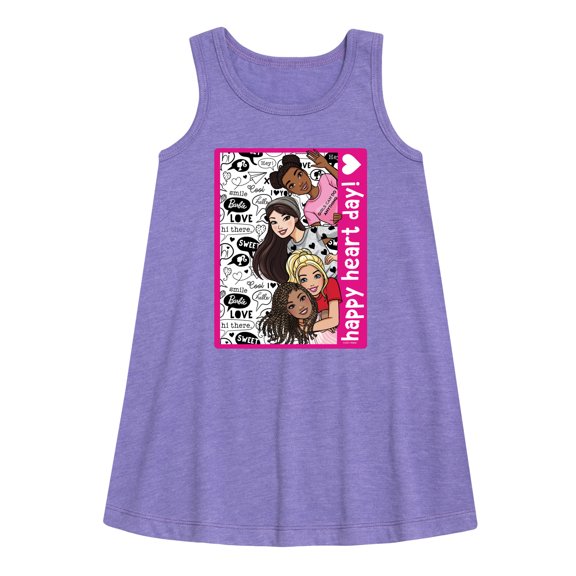 Barbie - Happy Heart Day - Toddler and Youth Girls A-line Dress