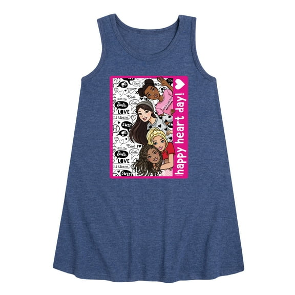 Barbie - Happy Heart Day - Toddler and Youth Girls A-line Dress