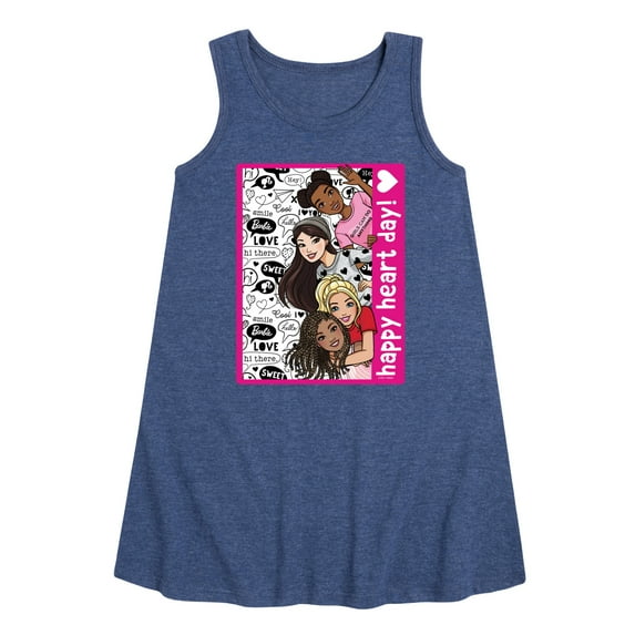 Barbie - Happy Heart Day - Toddler and Youth Girls A-line Dress
