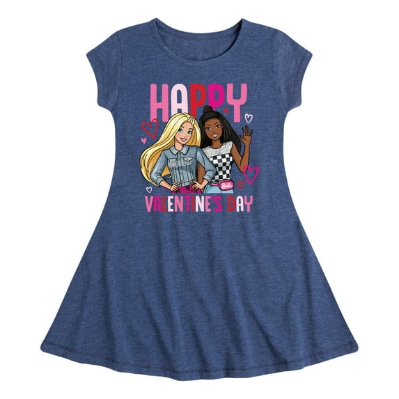 Barbie - Happy Valentine's Day - Toddler And Youth Girls Fit And Flare Dress