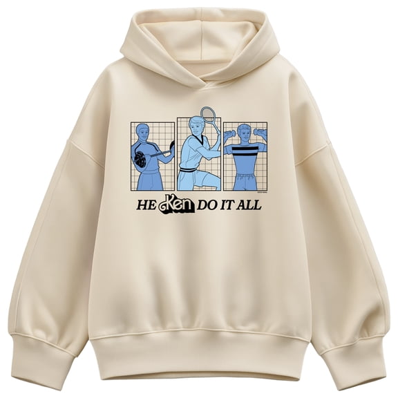 Barbie - He Ken Do It All - Ladies Oversized Fleece Hoodie Sweatshirt