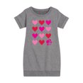 thumbnail image 1 of Barbie - Heart Grid - Toddler And Youth Girls Fleece Dress, 1 of 5