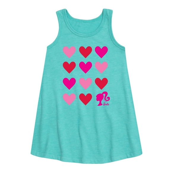 Barbie - Heart Grid - Toddler and Youth Girls A-line Dress