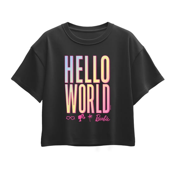 Barbie - Hello World - Youth Girls Boxy T-Shirt