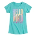 thumbnail image 1 of Barbie - Hello World - Youth Girls Fitted Short Sleeve T-Shirt, 1 of 4