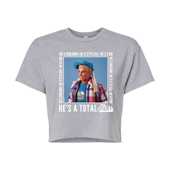 Barbie - Hes A Total Ken - Juniors Cropped Graphic T-Shirt