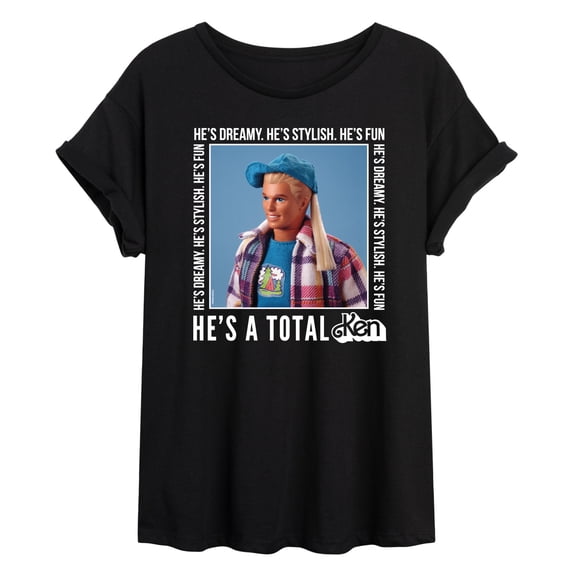 Barbie - Hes A Total Ken - Juniors Oversized Graphic T-Shirt