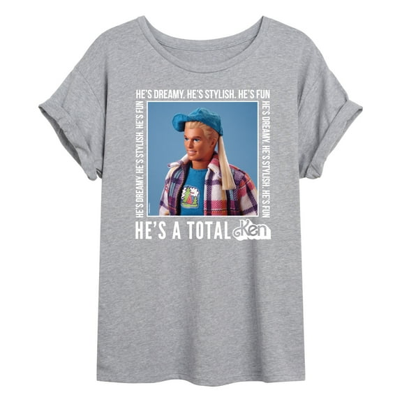 Barbie - Hes A Total Ken - Juniors Oversized Graphic T-Shirt