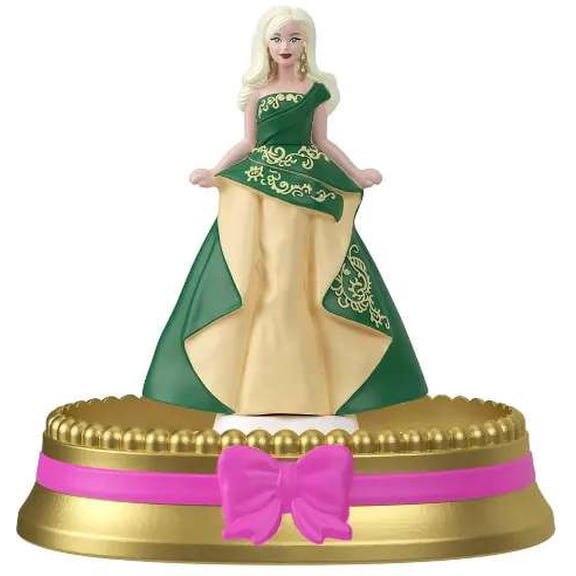 Barbie Holiday Green & Gold Dress Mini Doll [Snow Globe]