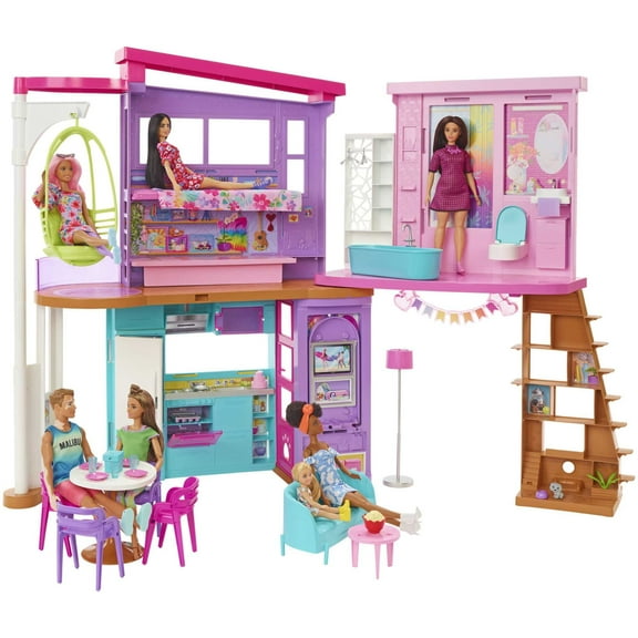 Barbie Vacation House (42 in) Dollhouse Playset with 2 Levels & 30+ Pieces