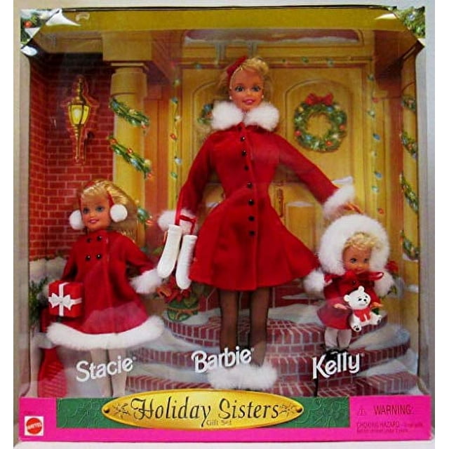 Barbie Holiday Sisters Gift Set Barbie Kelly and Stacie Dolls 1999