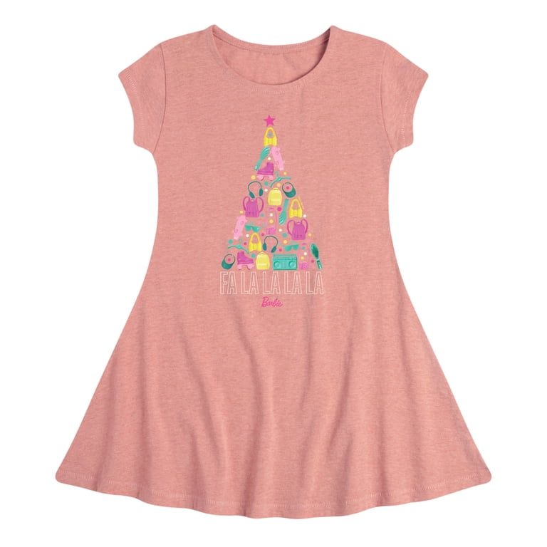 Barbie - Holidays & Christmas - Fa La La La La - Toddler & Youth Girls Fit  & Flare Dress - Walmart.com