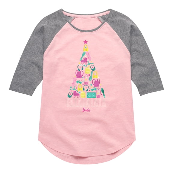Barbie - Holidays & Christmas - Fa La La La La - Toddler & Youth Girls Raglan Graphic T-Shirt