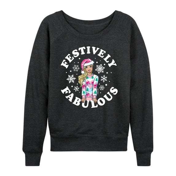 Barbie - Holidays & Christmas - Festively Fabulous - Women's Lightweight French Terry Long Sleeve Shirt