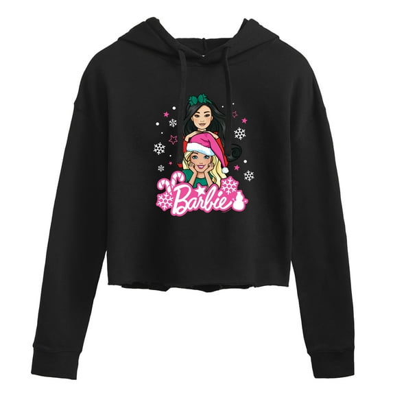 Barbie - Holidays & Christmas - Friends Celebration - Juniors Cropped Pullover Hoodie