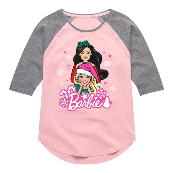 Barbie - Holidays & Christmas - Friends Celebration - Toddler & Youth Girls Raglan Graphic T-Shirt