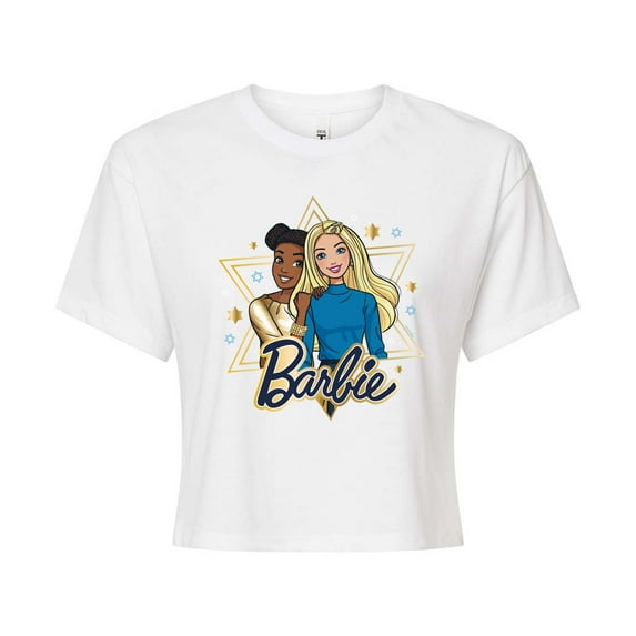 Barbie - Holiday Friends - Juniors Cropped Cotton Blend T-Shirt