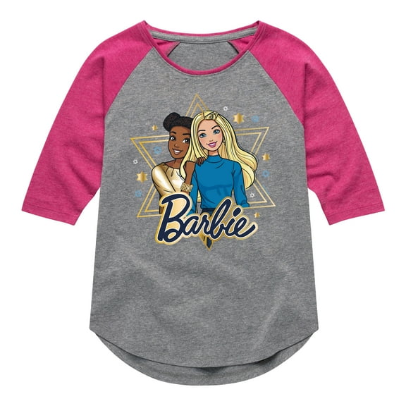 Barbie - Holiday Friends Toddler & Youth Girls Raglan Graphic T-Shirt