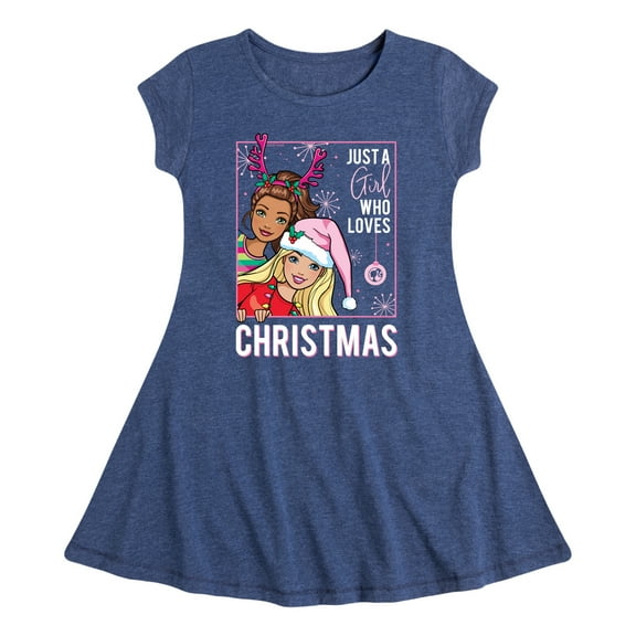Barbie - Holidays & Christmas - Just A Girl Who Loves Christmas - Toddler & Youth Girls Fit & Flare Dress