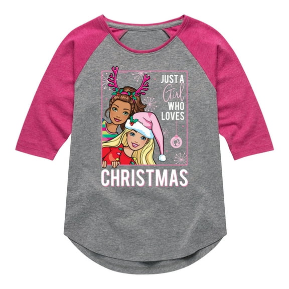 Barbie - Holidays & Christmas - Just A Girl Who Loves Christmas - Toddler & Youth Girls Raglan Graphic T-Shirt