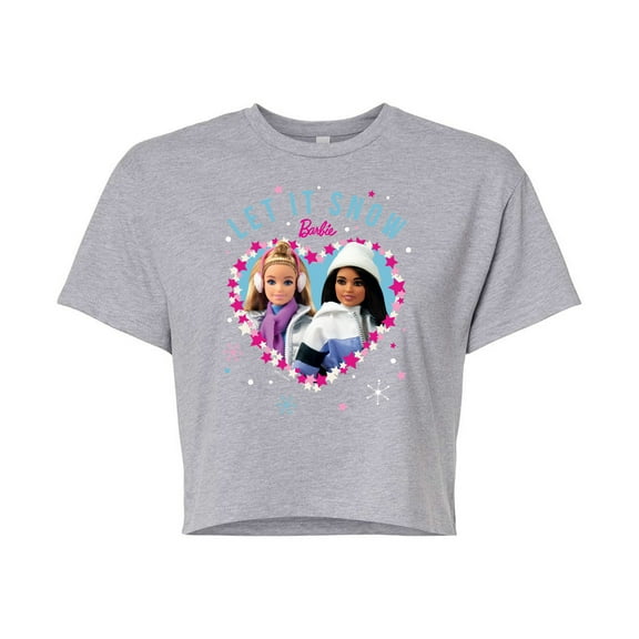 Barbie - Holidays & Christmas - Let It Snow - Juniors Cropped Cotton Blend T-Shirt