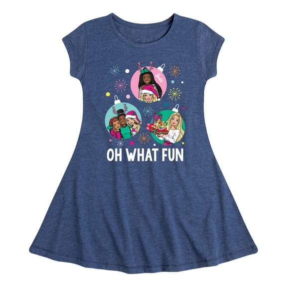 Barbie - Holidays & Christmas - Oh What Fun Ornaments - Toddler & Youth Girls Fit & Flare Dress