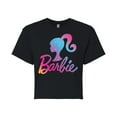 thumbnail image 1 of Barbie - Holidays & Christmas - Ombre Iconic Logo - Juniors Cropped Cotton Blend T-Shirt, 1 of 5
