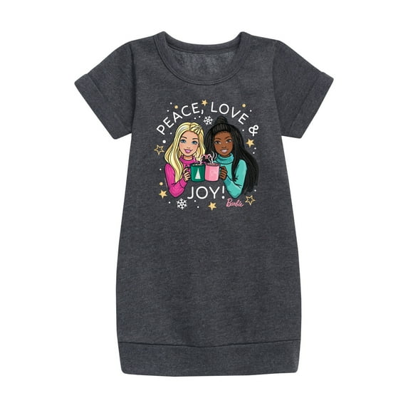 Barbie - Holidays & Christmas - Peace Love & Joy - Toddler & Youth Girls Fleece Dress