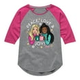 thumbnail image 1 of Barbie - Holidays & Christmas - Peace Love & Joy - Toddler & Youth Girls Raglan Graphic T-Shirt, 1 of 5