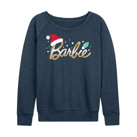 Barbie - Holidays & Christmas - Santa Hat Logo - Women's Lightweight French Terry Long Sleeve Shirt