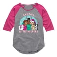 thumbnail image 1 of Barbie - Holidays & Christmas - Santa's Little Helpers - Toddler & Youth Girls Raglan Graphic T-Shirt, 1 of 4