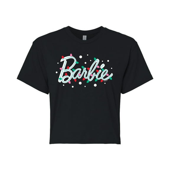Barbie - Holidays & Christmas - Tangled Lights - Juniors Cropped Cotton Blend T-Shirt