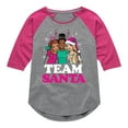 thumbnail image 1 of Barbie - Holidays & Christmas - Team Santa - Toddler & Youth Girls Raglan Graphic T-Shirt, 1 of 4