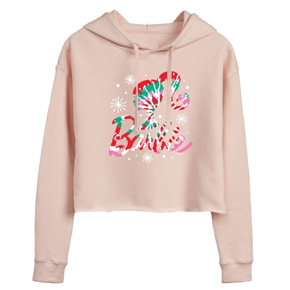Barbie - Holidays & Christmas - Tie Dye Logo - Juniors Cropped Pullover Hoodie