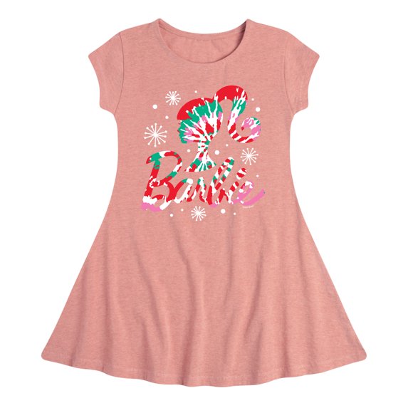Barbie - Holidays & Christmas - Tie Dye Logo - Toddler & Youth Girls Fit & Flare Dress