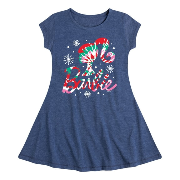 Barbie - Holidays & Christmas - Tie Dye Logo - Toddler & Youth Girls Fit & Flare Dress
