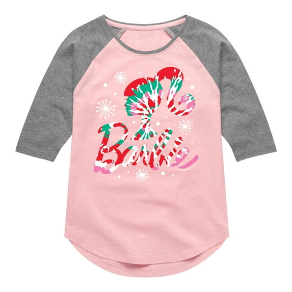Barbie - Holidays & Christmas - Tie Dye Logo - Toddler & Youth Girls Raglan Graphic T-Shirt