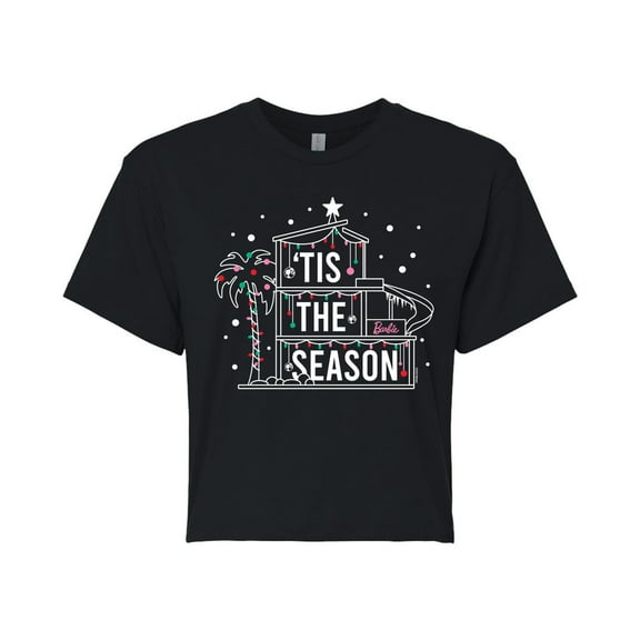 Barbie - Holidays & Christmas - Tis The Season In The Dreamhouse - Juniors Cropped Cotton Blend T-Shirt