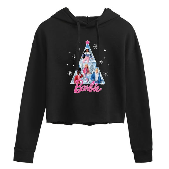 Barbie - Holidays & Christmas - Winter & Snow Time - Juniors Cropped Pullover Hoodie