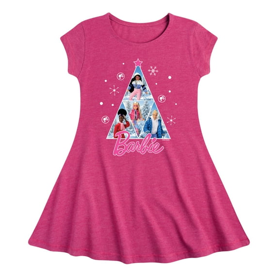 Barbie - Holidays & Christmas - Winter & Snow Time - Toddler & Youth Girls Fit & Flare Dress