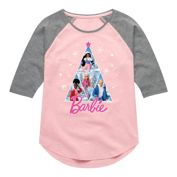 Barbie - Holidays & Christmas - Winter & Snow Time - Toddler & Youth Girls Raglan Graphic T-Shirt