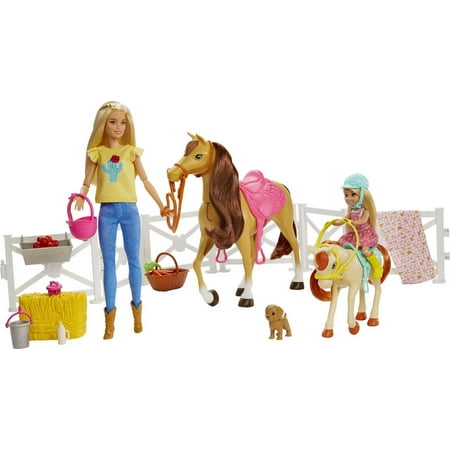 Barbie Hugs 'N' Horses Playset with Barbie & Chelsea Dolls, Blonde
