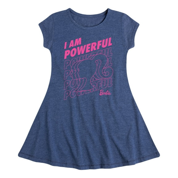 Barbie - I Am Powerful - Original Classic Color - Toddler And Youth Girls Fit And Flare Dress