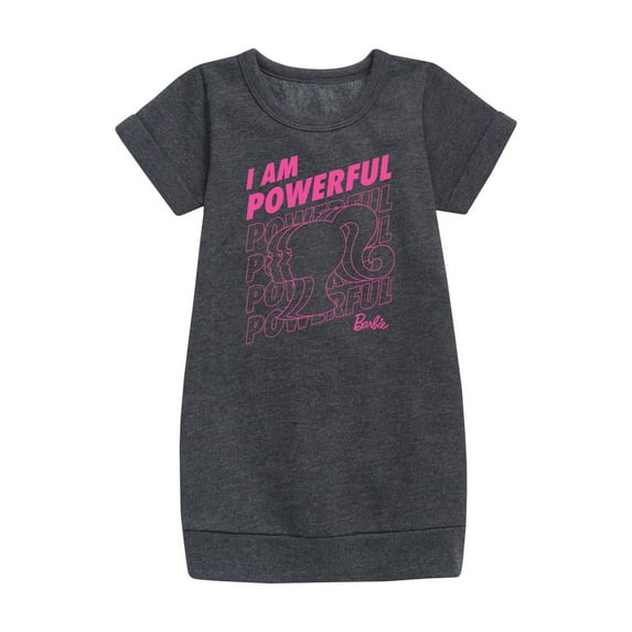 Barbie - I Am Powerful - Original Classic Color - Toddler And Youth Girls Fleece Dress