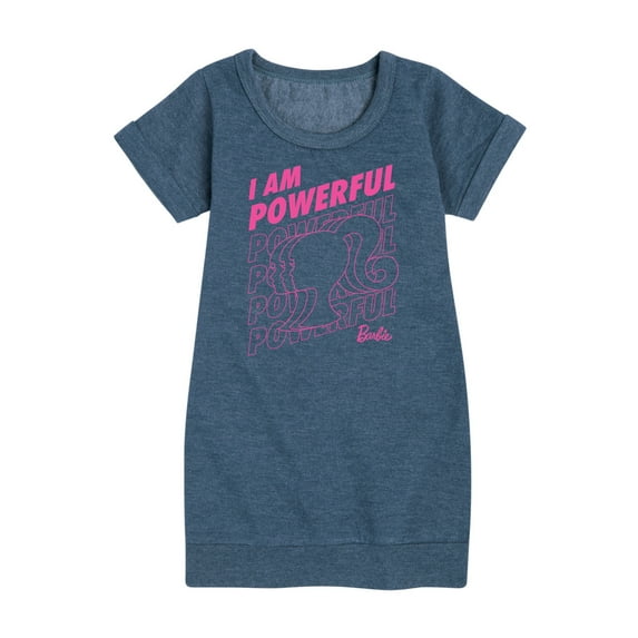 Barbie - I Am Powerful - Original Classic Color - Toddler And Youth Girls Fleece Dress