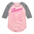 thumbnail image 1 of Barbie - I Am Powerful - Original Classic Color - Toddler And Youth Girls Raglan Graphic T-Shirt, 1 of 3